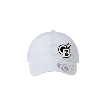 Coldwell Banker White Infinity Her Ponytail Hat with White Patch
