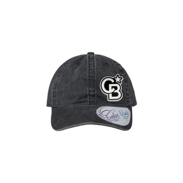 Coldwell Banker Black Infinity Her Ponytail Hat with White Patch