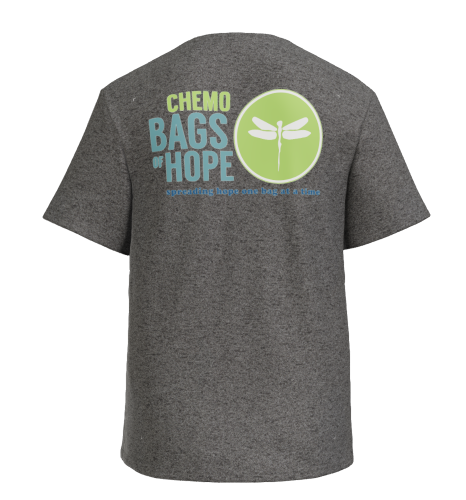 T-Shirt – Full Back Logo - Front Pocket Logo – Chemo Bags of Hope