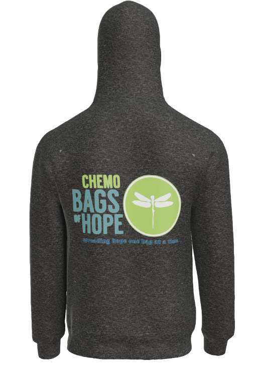 Full Zip Hooded Sweatshirt – Full Back Front Pocket Chemo Bags of Hope Logo