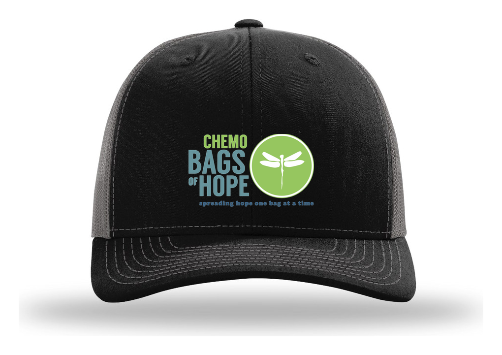 Richardson 112 Trucker Cap – Front Chemo Bags of Hope Logo branded mockup 1