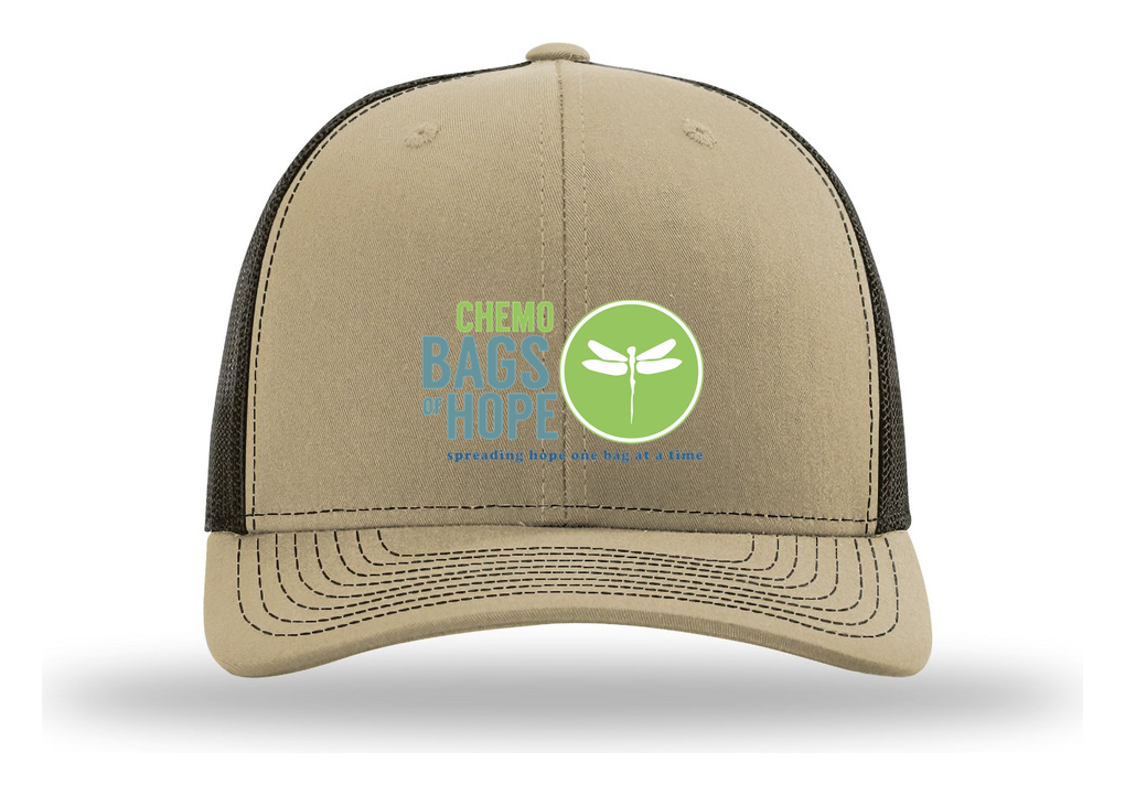 Richardson 112 Trucker Cap – Front Chemo Bags of Hope Logo branded mockup 6