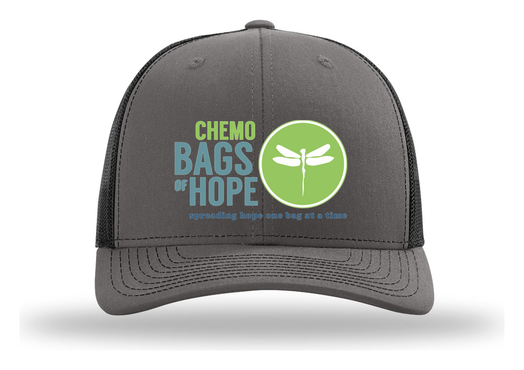 Richardson 112 Trucker Cap – Front Chemo Bags of Hope Logo branded mockup 1