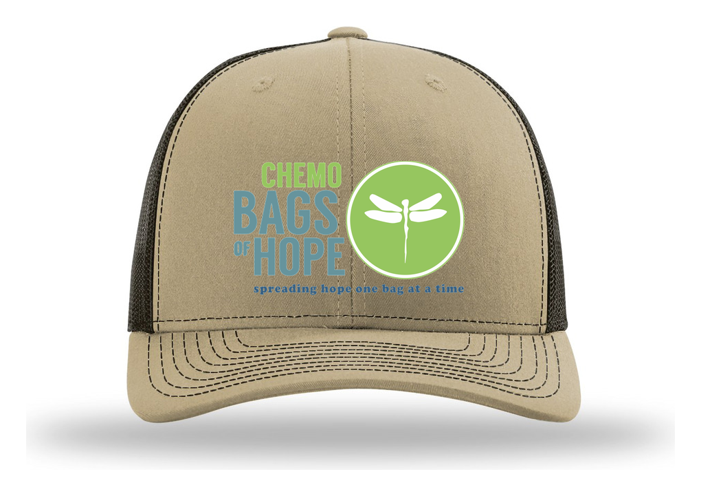 Richardson 112 Trucker Cap – Front Chemo Bags of Hope Logo branded mockup 3