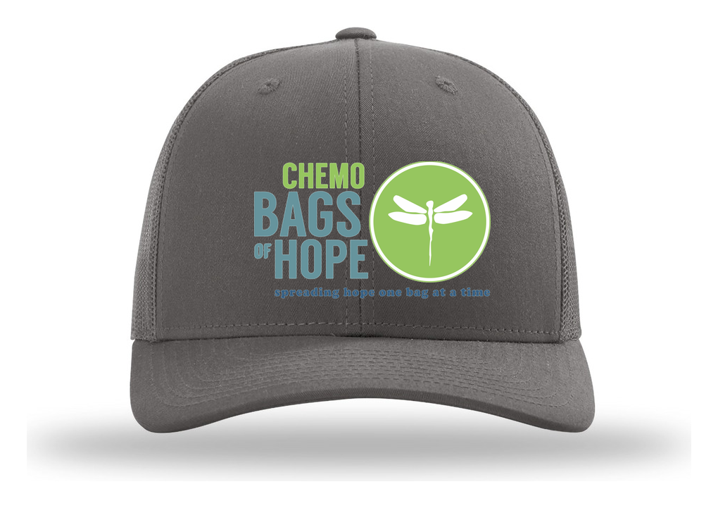 Richardson 112 Trucker Cap – Front Chemo Bags of Hope Logo branded mockup 1