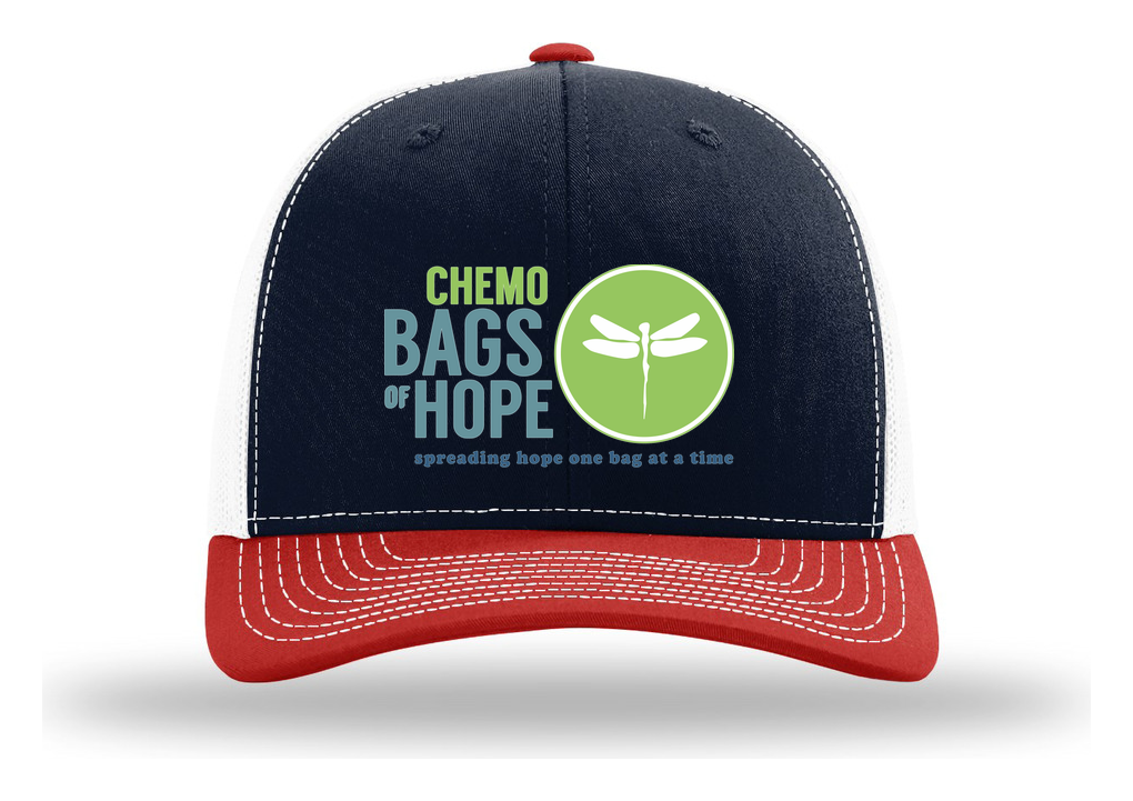 Richardson 112 Trucker Cap – Front Chemo Bags of Hope Logo branded mockup 1