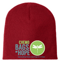 Knit Beanie – Front Chemo Bags of Hope Logo branded mockup 3