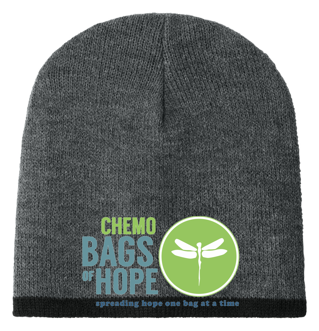 Knit Beanie – Front Chemo Bags of Hope Logo branded mockup 2