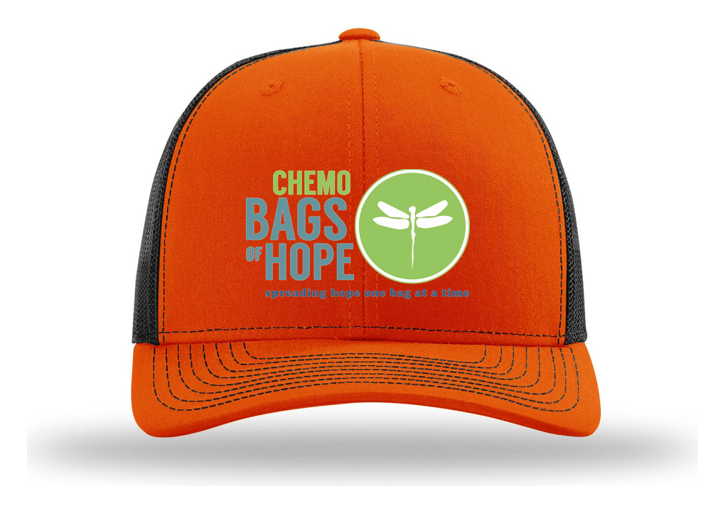 Richardson 112 Trucker Cap – Front Chemo Bags of Hope Logo branded mockup 3