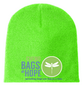 Knit Beanie – Front Chemo Bags of Hope Logo branded mockup 7