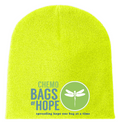 Knit Beanie – Front Chemo Bags of Hope Logo branded mockup 9