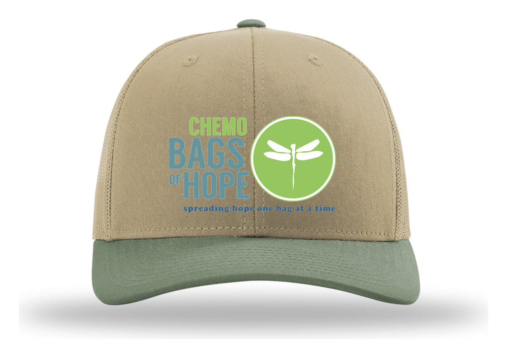 Richardson 112 Trucker Cap – Front Chemo Bags of Hope Logo branded mockup 4